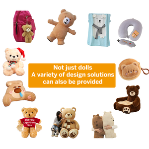 Üretici toplu toptan yumuşak doldurulmuş hayvan bebek OEM Logo sevimli tasarım isteğe özel peluş oyuncak - Product Image 2