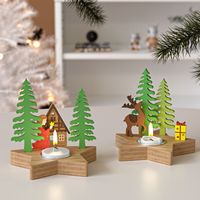 Cetakan Silikon Tempat Lilin Bintang Malaikat Rusa Pohon Natal, Cetakan Papan Sisipan Resin Plester DIY