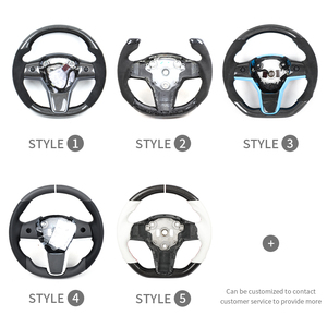 Volant en fibre de carbone pour Tesla Model Y S <span class=keywords><strong>X</strong></span> Model 3 YOKE 2017-2023 - Product Image 5