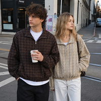 Veste d'été à carreaux de marque pour homme, style décontracté, zippée, streetwear, vêtement d'extérieur 2026, Anorak pour femme, hiver