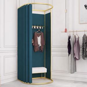 בוטיק הקמעונאי כלה חנות הולם חדר נייד חדר מדידות חנות בגדי הולם חדר עם וילון - Product Image 2