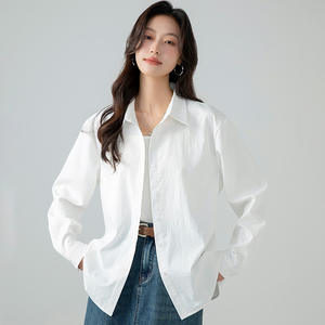 Vendita all'ingrosso di scorta 2025 primavera nuova versione coreana Versatile con collo alto a maniche lunghe <span class=keywords><strong>camicia</strong></span> di raso da <span class=keywords><strong>donna</strong></span> - Product Image 2
