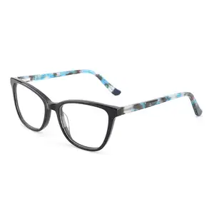 YC wholesale vogue custom logo print eye glasses recycled optical frames women men acetate spectacle frames
