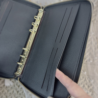 Offre Spéciale personnalisable A6/A7 PU cuir cahier classeur cartes de visite factures classeur portefeuille avec fermeture éclair