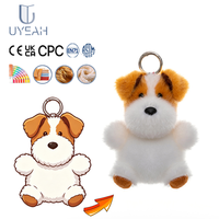 Porte-clés en peluche personnalisé UYEAH CPC OEM/ODM, design sur mesure, chien chiot mignon en coton doux, jouet en peluche, cadeau pour sac