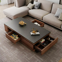 Ensemble Luxe Classique Meuble TV Table Basse Miroir Meubles en Bois pour Maison Salon Chambre Rangement Salle à Manger pour Hôtels
