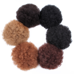 Extension de <span class=keywords><strong>chignon</strong></span> afro bouclé <span class=keywords><strong>court</strong></span> avec cordon de serrage, queue de cheval synthétique et postiches <span class=keywords><strong>chignon</strong></span> - Product Image 3