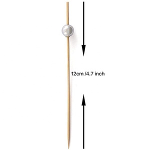 Brochettes de décoration en forme de boule rose, bleue, blanche, argentée et dorée, pics à cocktail en bambou personnalisés - Product Image 6