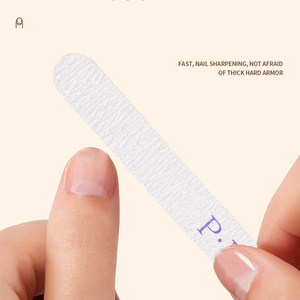 Biểu tượng tùy chỉnh hai mặt Emery Chất liệu bằng gỗ Nail tập tin mỏng giấy nhám làm móng tay công cụ cong hình dạng sản xuất gỗ tập tin - Product Image 3