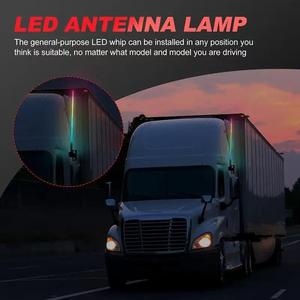 Lampes LED fouet 55cm 105cm 12/24V pour <span class=keywords><strong>voiture</strong></span>, camion, course, bannière, antenne RGB, feux d'avertissement - Product Image 3