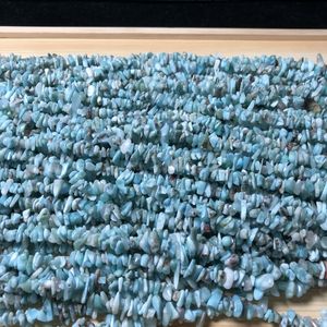 Perline di pietra Larimar dominicane naturali all'ingrosso 5-8mm blu curble Chips buon taglio diamante braccialetto gioielli Schmucksteine - Product Image 6