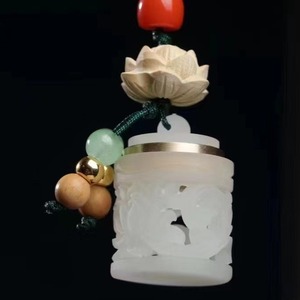 Luminous Stone Hollow Lotus Keychain <b>Car</b> <b>Ornament</b> Portable Chinese Style Gift for Women - Product Image 2