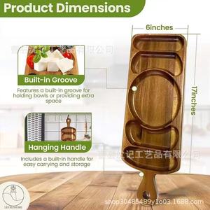 Wooden Cheese <b>Tray</b> With Handle For Hotel Restaurant Dessert Fruit Deli Serving - Product Image 4