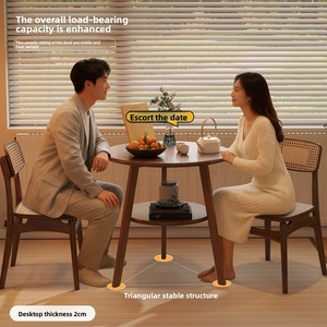 <span class=keywords><strong>Mesa</strong></span> de <span class=keywords><strong>Comedor</strong></span> Multifuncional de <span class=keywords><strong>Madera</strong></span> <span class=keywords><strong>Maciza</strong></span> para 2 Personas, <span class=keywords><strong>Mesa</strong></span> de Balcón para Área de Descanso y Negociación - Product Image 3