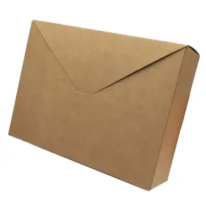 棕色牛皮纸信封盒儿童羊毛帽子定制礼品盒空折叠棕色纸盒黑色印刷