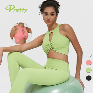 2024 recién llegados de alta calidad en blanco personalización nuevo diseño Kink recortado Top deportes camiseta sin mangas <span class=keywords><strong>Pilates</strong></span> Yoga sujetador <span class=keywords><strong>ropa</strong></span> de Fitness - Product Image 1