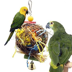 Juguetes de aves colgantes, juguetes de ratán coloridos, accesorios para morder - Product Image 2