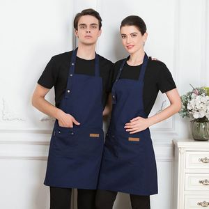 Tablier de cuisine à suspendre autour du cou, résistant à l'huile, pour la maison, la cuisine, la préparation de thé au lait et de café, ajustable à la taille - Product Image 4