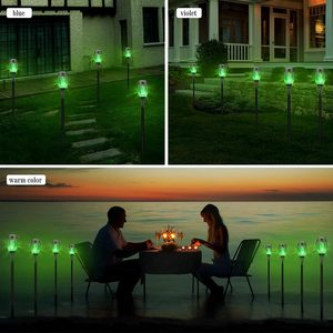 Lámpara Solar con Efecto de Llama Xinhuiyuan, Luz de Jardín para Exteriores, 7 Colores Cambiantes, Blanco Cálido, Azul, Violeta, Iluminación LED para Paisajes - Product Image 1