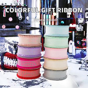 Ruban à volants multicolore 100 % polyester, style simple face, vente en gros d'usine pour emballage de boîtes cadeaux - Product Image 2