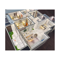 Maqueta de Diseño de Interiores Moderno Personalizada de Alta Gama, Maqueta a Escala de Paisaje en Miniatura