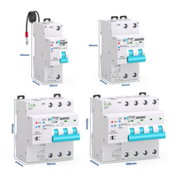 Interruptor de circuito inteligente Tuya 63A con medición WIFI, temporizador, control remoto, interruptor inalámbrico automático con reconexión.