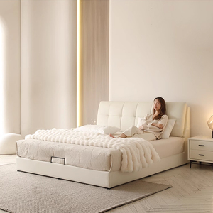Petit <span class=keywords><strong>Lit</strong></span> Double Moderne King Size avec Rangement, <span class=keywords><strong>Palette</strong></span> <span class=keywords><strong>de</strong></span> <span class=keywords><strong>Lit</strong></span> Queen Size et Rangement - Product Image 1