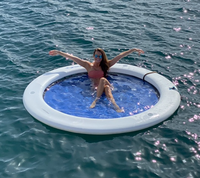 Hamaca de agua flotante portátil personalizada con flotador de malla, tumbona de natación, hamaca de agua inflable para piscina