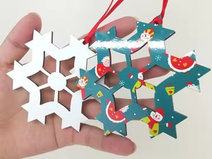 Adorno Navideño de MDF con Diseño de Copo de Nieve para Sublimación, Suministros de Decoración Navideña - Product Image 4