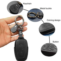 Housse de clé de voiture de luxe personnalisée en cuir rouge bordeaux pour Ford Bronco avec fonction flottante, haute qualité