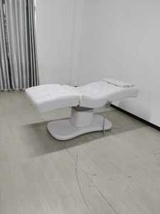 K White Curved <b>Electric</b> Spa Bed Adjustable Facial Treatment Chair with Legrest Backrest Headrest for Salon - Product Image 3