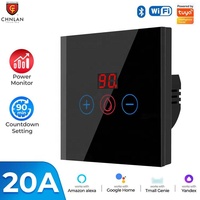 Interrupteur intelligent pour chauffe-eau électrique WiFi Tuya 20A EU avec moniteur de puissance, réglage de la température, minuterie, interrupteur intelligent pour chauffe-eau, chaudière