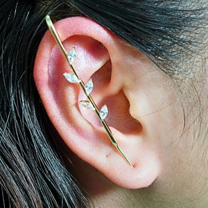 Hot Sale Industrial Piercing Jewelry <strong>Lightening</strong> CZ Stud <strong>Earrings</strong> with Long Barbell 63mm 2.5g Cartilage Conch BA - Product Image 4