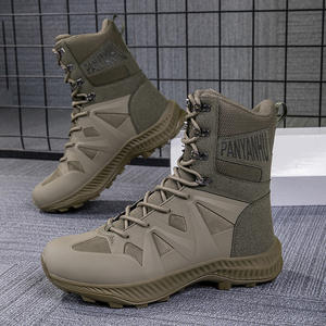 Stivali da combattimento tattici alti color sabbia stivali da lavoro oversize per escursioni nel deserto e alpinismo - Product Image 3
