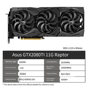 Carte graphique d'occasion pour ordinateur de bureau, grandes marques, RTX2080 11G, RTX2060, 2070, avec refroidissement par ventilateur, série RTX20 - Product Image 6