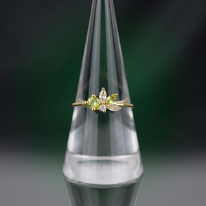 Customizable S925 14K Gold Plated Classic Women's <b>Ring</b> Prong Setting Natural Peridot Prehnite White Topaz Blue Gray Sapphire - Product Image 2