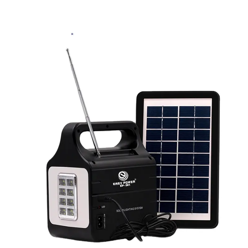 Easy Power EP-381 Good quality portable solar lighting system with MP3 & FM radio home indoor outside