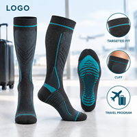 Chaussettes de compression de maternité confortables, couleur anthracite turquoise, compression graduée pour mollets, étiquette privée, commande personnalisée, approbation de la coupe