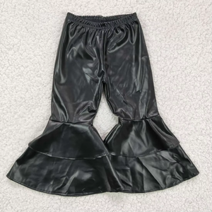 6 colori per bambini <span class=keywords><strong>pantaloni</strong></span> con fondo a campana a vita alta elastici per bambine <span class=keywords><strong>in</strong></span> <span class=keywords><strong>pelle</strong></span> con volant <span class=keywords><strong>pantaloni</strong></span> all'ingrosso - Product Image 1