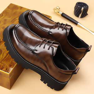 รองเท้าหนังผู้ชายแบบ Derby พื้นหนา ส้นเตี้ย กันลื่น พื้นยาง เหมาะสำหรับงานแต่งงาน ทำงาน ใส่ลำลอง หรือใส่เป็นทางการ - Product Image 2