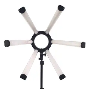 CPYP Dimmable 3200K-5500K Photography Lighting 6 Tubes Eyes Star 336 LED Video Photo Ring Light LampとTripod
