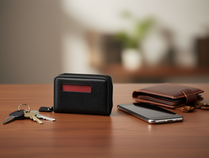 Portacarte a fisarmonica da uomo Jd da 7 pollici in pelle PU con chiusura a cerniera per carte - Product Image 2