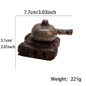 Figurine de char militaire <span class=keywords><strong>en</strong></span> pierres précieuses naturelles mélangées, <span class=keywords><strong>sculpture</strong></span> de char sculptée à la main pour la décoration de la maison, du bureau ou comme cadeau - Product Image 4