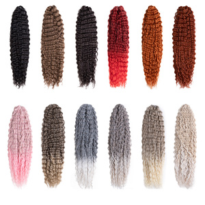 Cao quý sâu sóng Twist Crochet tóc tự nhiên tổng hợp Braid tóc afro lọn tóc Ombre bện phần mở rộng tóc - Product Image 2
