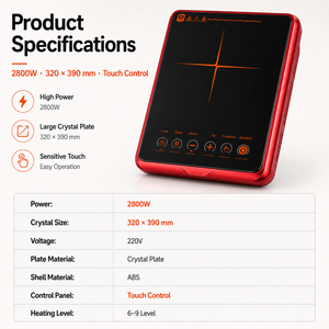 Cuisinière à induction portable multifonctionnelle en acier inoxydable à commande tactile à chauffage rapide, prix fabricant bas, KI02026 - Product Image 3
