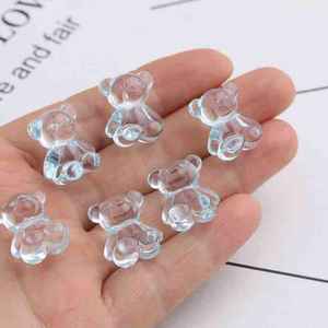 Bahan manik-manik buatan tangan DIY gelang anak-anak kalung aksesori rambut transparan akrilik beruang liontin manik-manik - Product Image 2