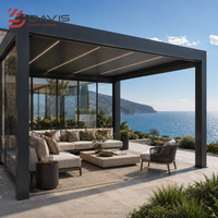 Pergola en aluminium d'extérieur avec toit pliant et système de pavillon électrique rétractable pour projets commerciaux