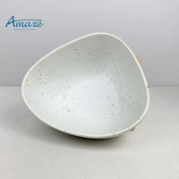 Glaçure mouchetée forme de triangle unique vaisselle populaire ensemble de bols en céramique de 6 pouces restaurant moderne traiteur saladier