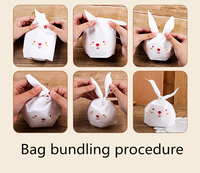 Fournitures de pâques, sac de paquet de gâteau de bonbons de cuisson de collation d'oreille de lapin sac de biscuits d'oreille de lapin sacs Mylar