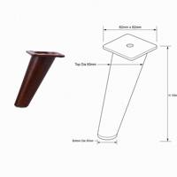 Kaki Furnitur Plastik Motif Kayu Tahan Kelembapan, Model Runcing, Pengganti dengan Baut untuk Kursi dan Lemari